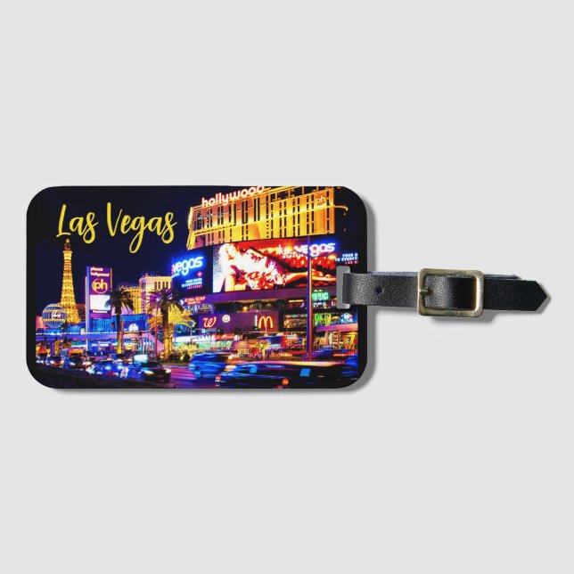 Las Vegas Strip bei Nacht Gepäckabschnitt Gepäckanhänger (Vorderseite (Horizontal))