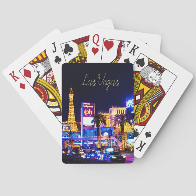 Las Vegas Strip bei Nachtkarten Spielkarten (Rückseite)