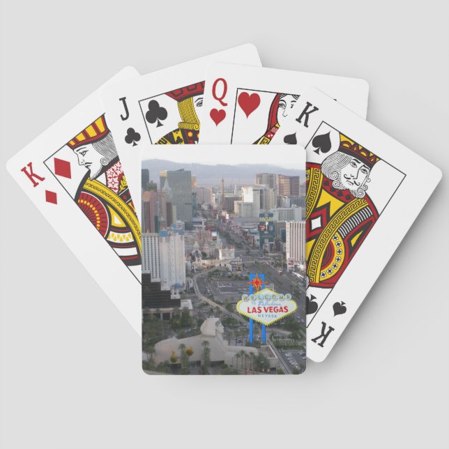 Las Vegas Strip Daytime Foto mit Begrüßung Spielkarten (Rückseite)
