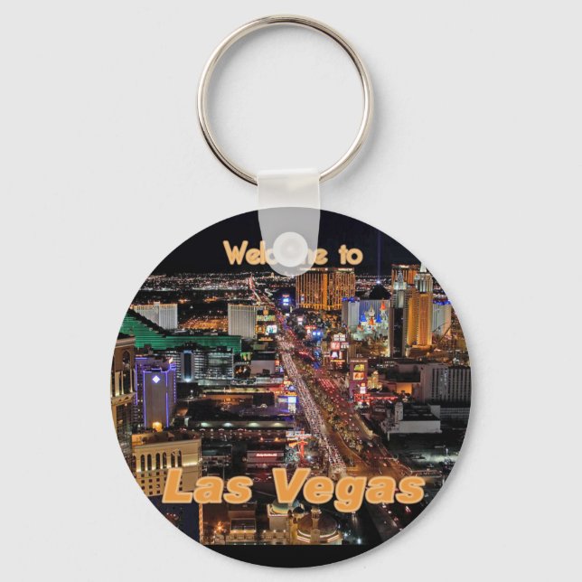 Las Vegas Strip in der Nacht Schlüsselanhänger (Vorderseite)
