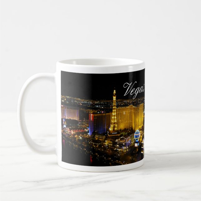 Las Vegas Strip, Luftsicht auf Nachtlicht Kaffeetasse (Links)