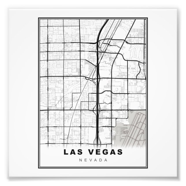 Las Vegas Strip Map Fotodruck (Vorne)