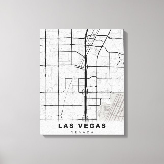 Las Vegas Strip Map Leinwanddruck (Vorderseite)