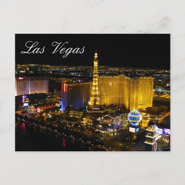 Las Vegas Strip Nachtlicht Postkarte (Vorderseite)