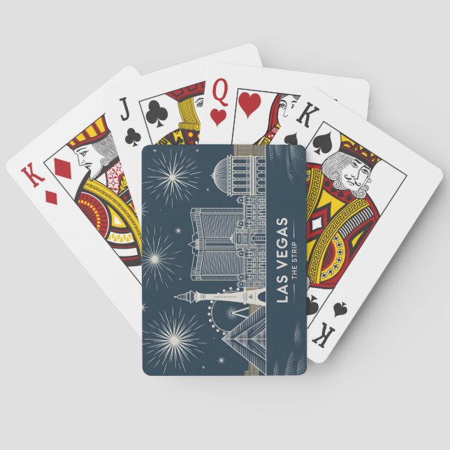Las Vegas Strip Nevada Skyline Line Art Cityscape Spielkarten (Rückseite)