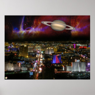 Las Vegas Strip Science Fiction Poster Print #1