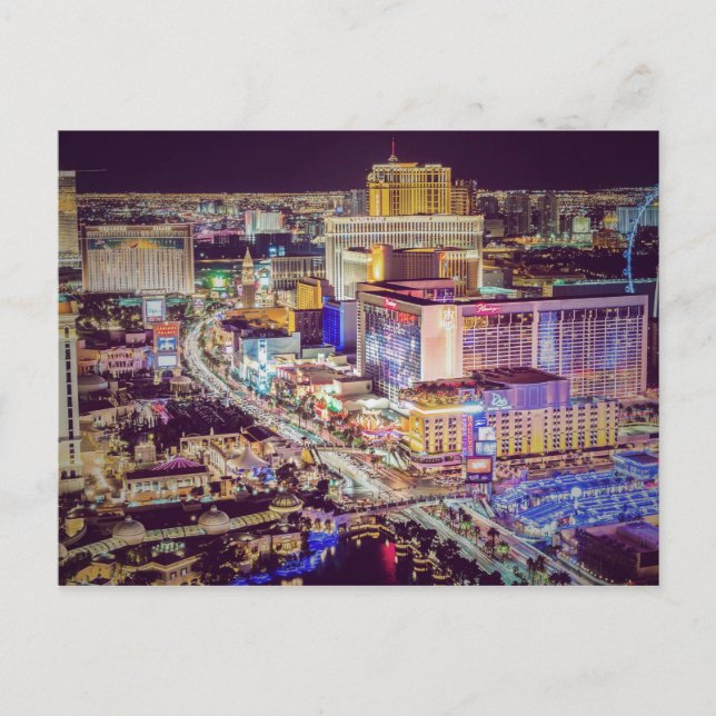 Las Vegas strip stylisiert Postkarte (Vorderseite)