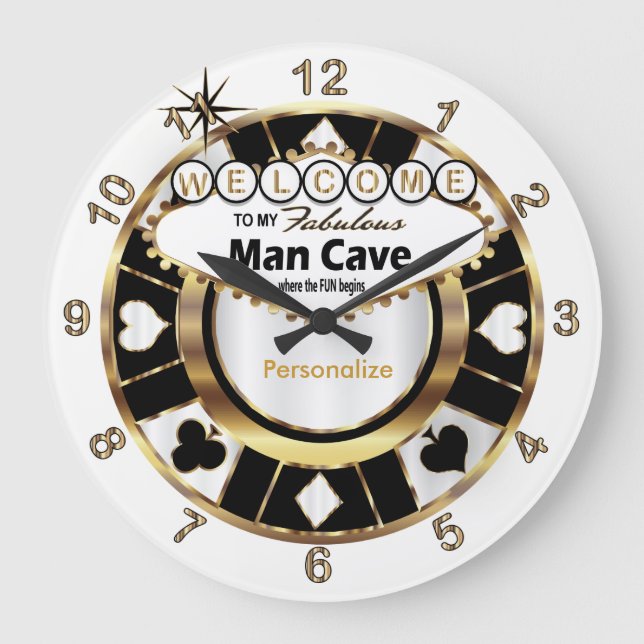 Las Vegas Style - Man Cave Große Wanduhr (Vorderseite)