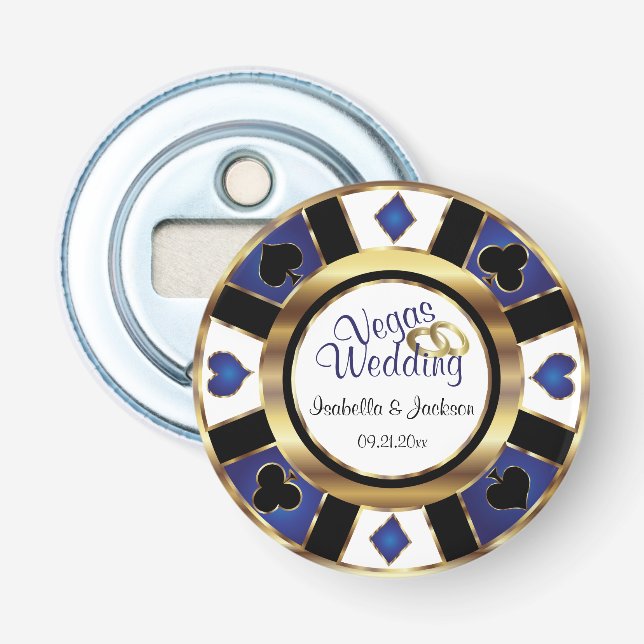 Las Vegas Styled Wedding - Gold, White & Blue Flaschenöffner (Vorderseite)
