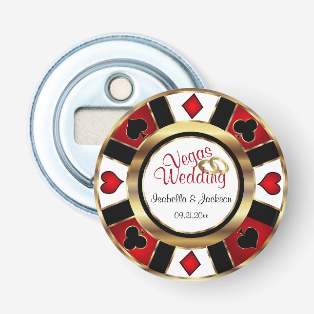 Las Vegas Styled Wedding - Gold, White & Red Flaschenöffner (Vorderseite)