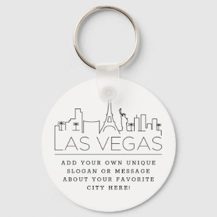 Las Vegas Stylisierte Skyline Benutzerdefinierter Schlüsselanhänger