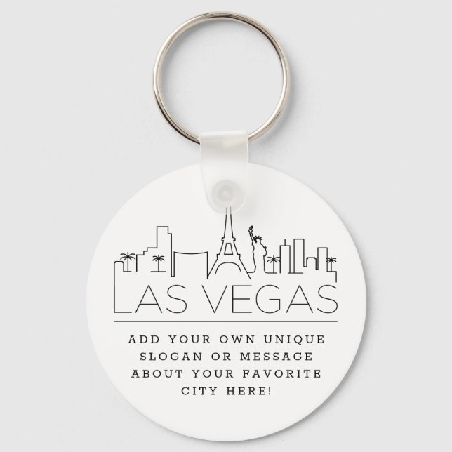 Las Vegas Stylized Skyline | Benutzerdefinierter S Schlüsselanhänger (Vorderseite)