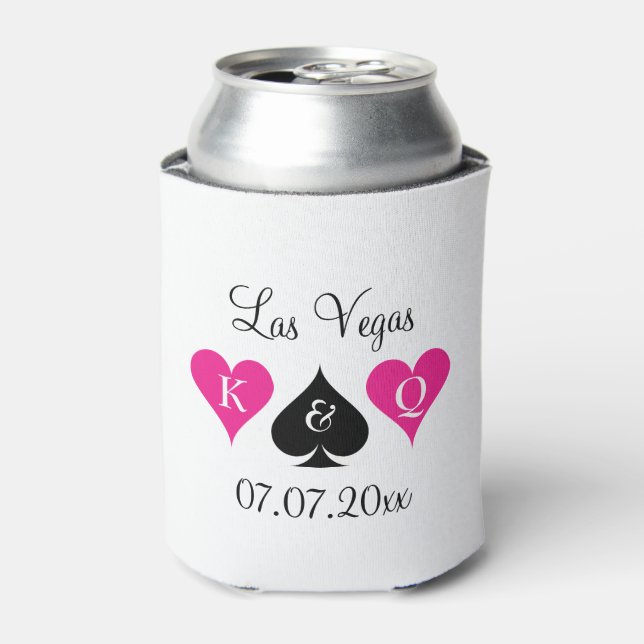 Las Vegas Thema mit Monogramm Hochzeitskühle könne Dosenkühler (Kanne Vorderseite)