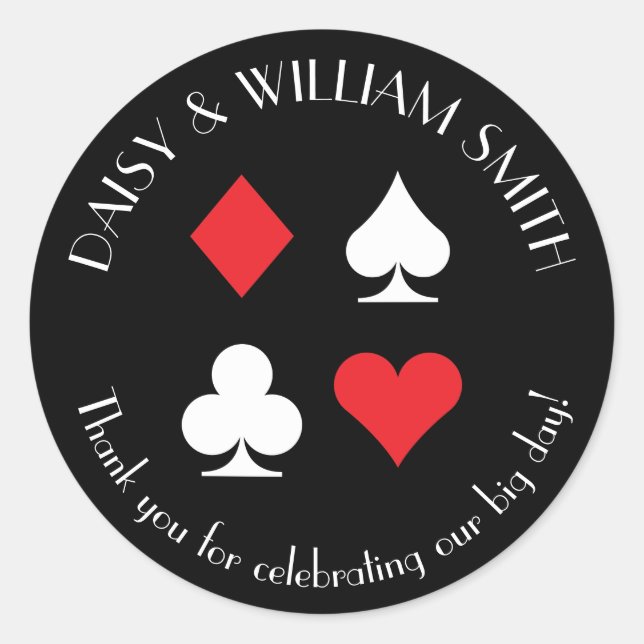 Las Vegas Theme Custom Sticker Schwarz Rot und Wei (Vorderseite)