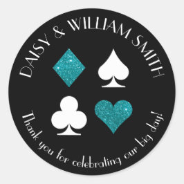 Las Vegas Theme Custom Text Sticker Aquamarin Glit