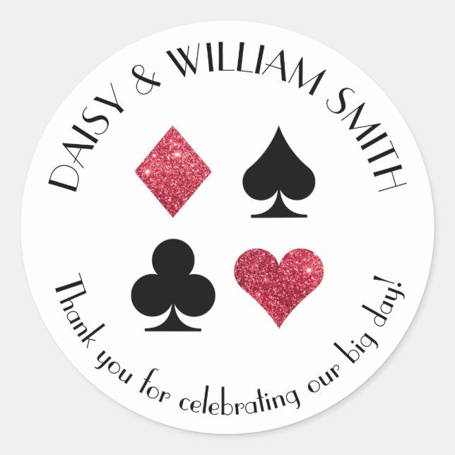 Las Vegas Theme Custom Text Sticker in Red Black (Vorderseite)