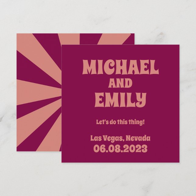 Las Vegas Themed Wedding Speichern Sie das Datum d Einladung (Vorne/Hinten)