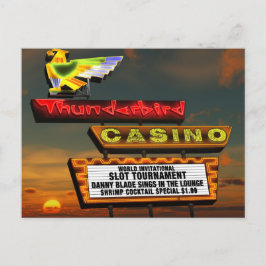 Las Vegas Thunderbird Retro Neon Signon Postkarte