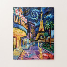 Las Vegas Travel Van Gogh Style Casino Night City