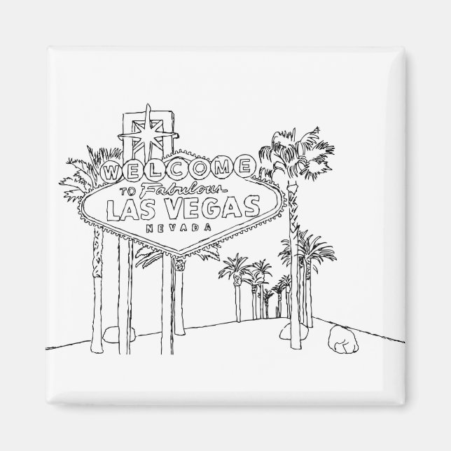 Las Vegas Urlaub Zeichnend Urlaub Kunst, Kultur Magnet (Vorne)
