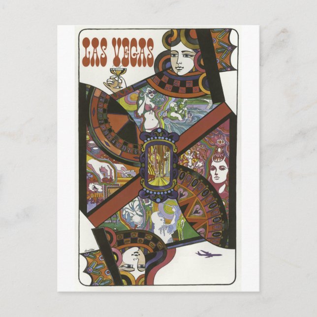 Las Vegas USA Vintage Reise Postkarte (Vorderseite)