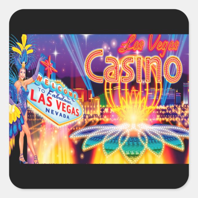 Las Vegas Vacation Quadratischer Aufkleber (Vorderseite)