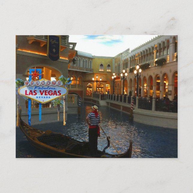 Las Vegas Venezianisch Gondola Postkarte (Vorderseite)