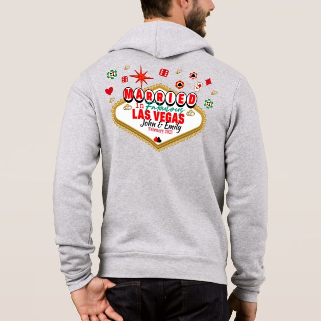 Las Vegas Verheiratetes Paar Matching Urlaub Nevad Hoodie (Rückseite)