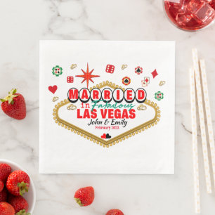 Las Vegas Verheiratetes Paar Matching Urlaub Nevad Serviette