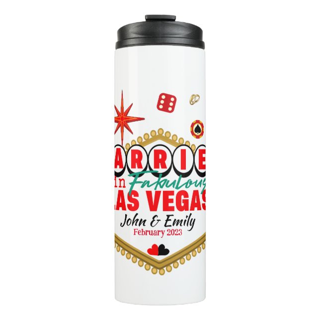 Las Vegas Verheiratetes Paar Matching Urlaub Nevad Thermosbecher (Vorderseite)