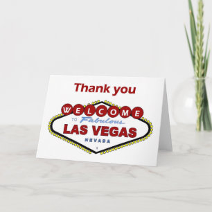 Las Vegas Vielen Dank Karte. NEW Deep Red Color! Dankeskarte