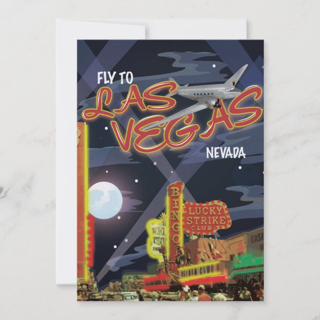 Las Vegas Vintage Poster Einladung (Vorderseite)