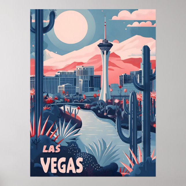 Las Vegas Vintage Reisen und Kunst Poster (Vorne)
