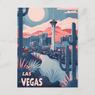 Las Vegas Vintage Reisen und Kunst Postkarte