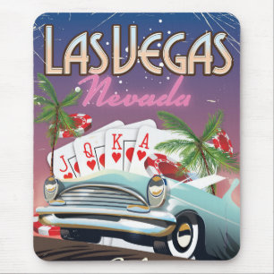 Las Vegas Vintage-Reiseplakat im Stil der Vergange Mousepad
