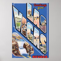 Las Vegas Vintage Reiseplaner Kunst