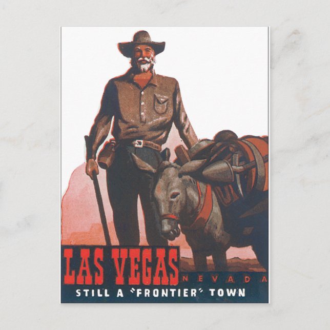 Las Vegas Vintage Reiseplaner Kunst Postkarte (Vorderseite)