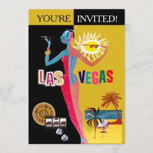Las Vegas Vintage Überraschung Geburtstag Einladung