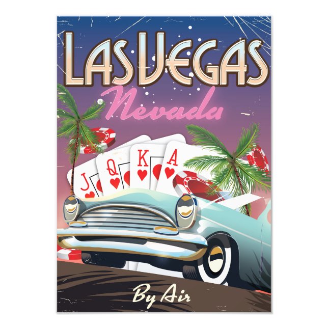 Las Vegas Vintages Urlaubsplakat Fotodruck (Vorne)