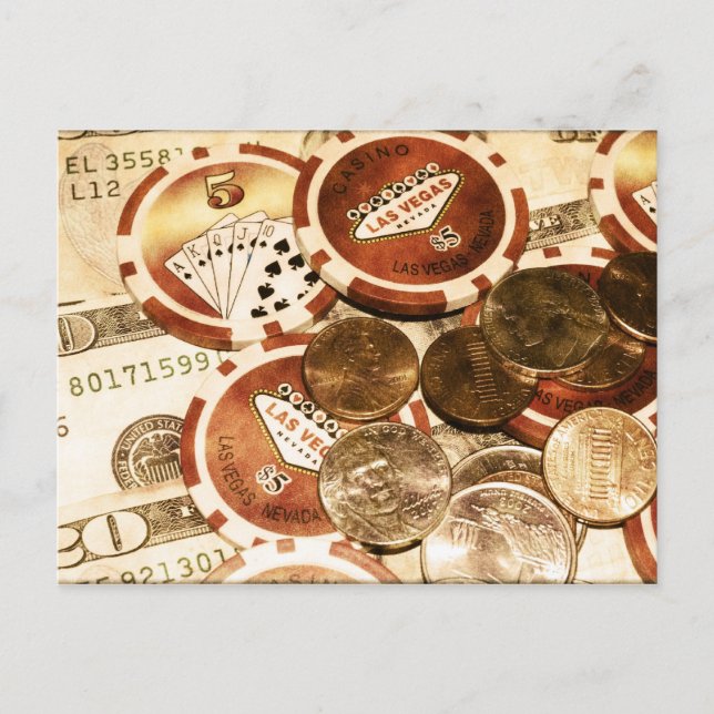 Las Vegas Währung Postkarte (Vorderseite)