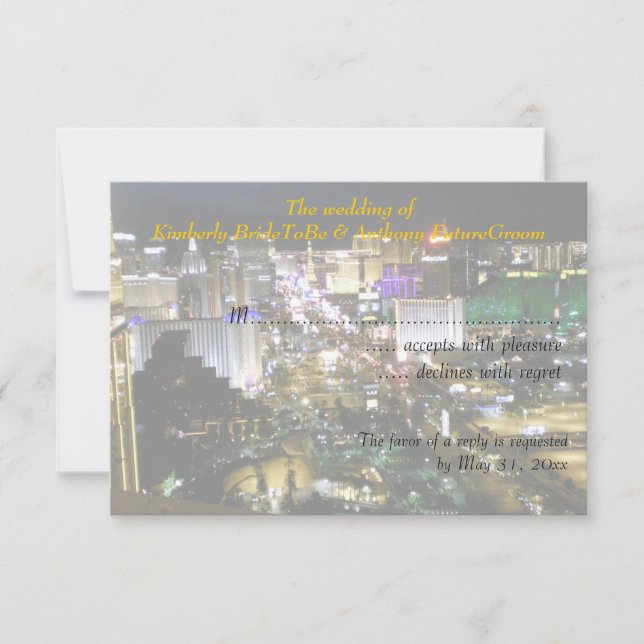Las Vegas Wedding and Empfang UAWG RSVP Karte (Vorderseite)