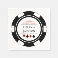 Las Vegas Wedding Black and White Poker Chip