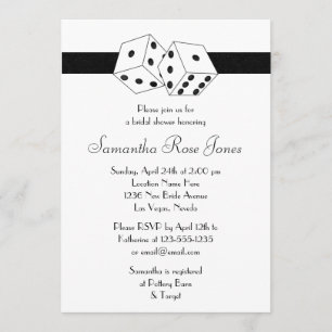 Las Vegas Wedding Brautparty Black Dice Thema Einladung