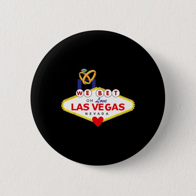 Las Vegas Wedding Bride Groom Matching Dusche Hone Button (Vorderseite)
