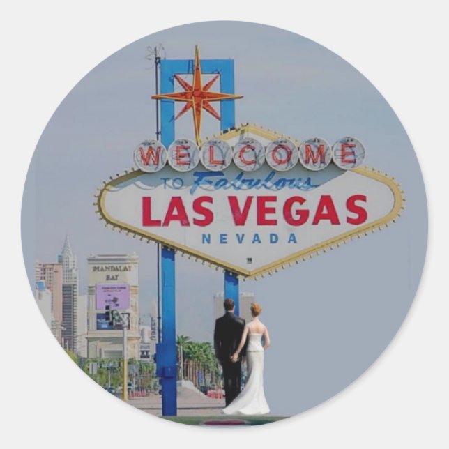 Las Vegas Wedding Bride & Groom Sticker (Vorderseite)