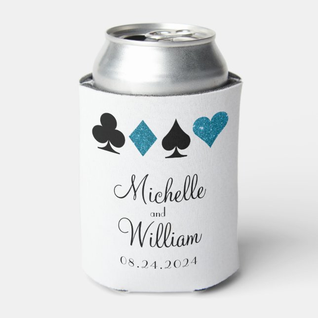 Las Vegas Wedding Can Cooler Gefallen an Türkis Dosenkühler (Kanne Vorderseite)