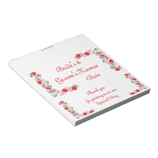 Las Vegas Wedding Candy Bar Wrapper Gastgeschenk Notizblock (angewinkelt)