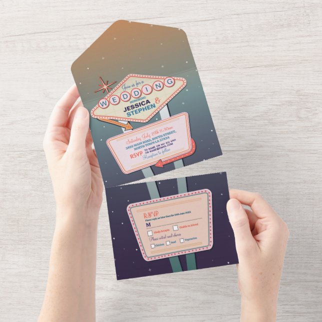 Las Vegas Wedding Casino Einladung UAWG (Abreißen)