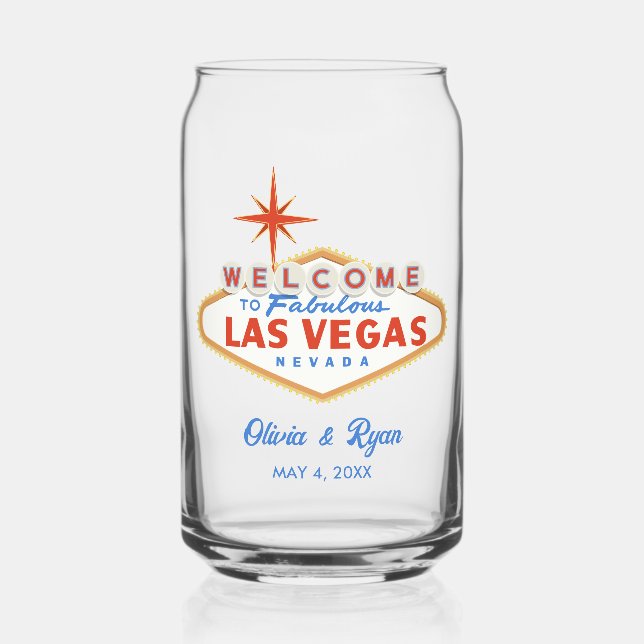 Las Vegas Wedding Custom Glassware Dosenglas (Vorderseite)