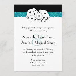 Las Vegas Wedding Dice Thema Aquamarine Imitate Gl Einladung